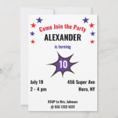 Einzigartiger Superhero Phantastisch Boy Fabulous  Einladung (Rückseite)