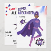 Einzigartiger Superhero Phantastisch Boy Fabulous  Einladung (Vorne/Hinten)