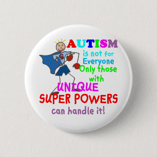 Einzigartiger SuperPower-Autismus Button