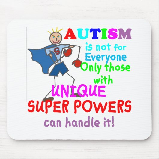 Einzigartiger SuperPower-Autismus Mousepad (Vorne)