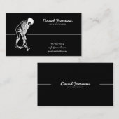 Einzigartiger Swing Golfer Black Golf Instructor Visitenkarte (Vorne/Hinten)