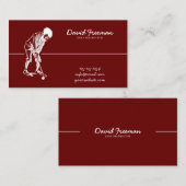 Einzigartiger Swing Golfer Red Golf Instructor Visitenkarte (Vorne/Hinten)