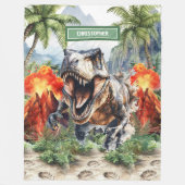 Einzigartiger T-Rex Dinosaurier Blanket Individuel Fleecedecke (Vorderseite)