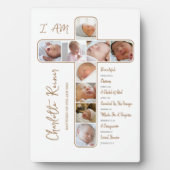 Einzigartiger Tauffoto Collage Crucifix geformt Fotoplatte (Vorderseite)