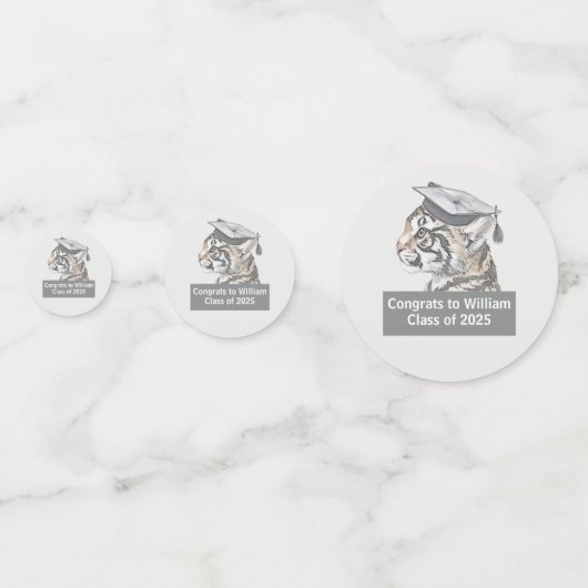 Einzigartiger Tiger Abschluss Confetti Konfetti (Vorderseiten)