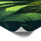 Einzigartiger Tiger im Dschungel mit Vögeln um sic Poster (Ecke)