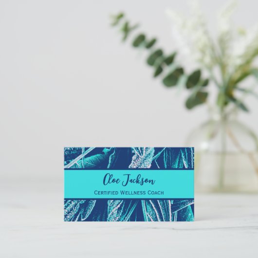 Einzigartiger Türkisfarbener Wellness-Coach Aquama Visitenkarte (Stehend Vorderseite)