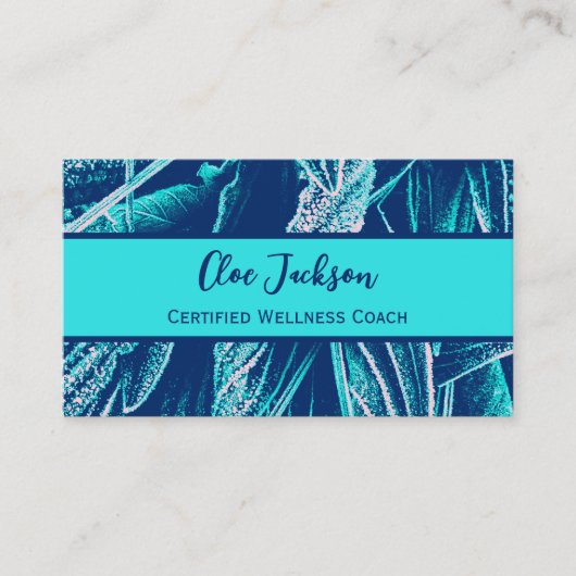 Einzigartiger Türkisfarbener Wellness-Coach Aquama Visitenkarte (Vorderseite)