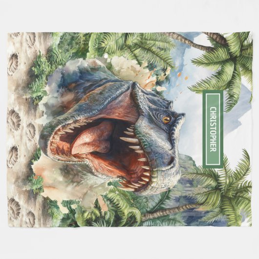 Einzigartiger Tyrannosaurus Blanket-Individuelle N Fleecedecke (Vorderseite (Horizontal))