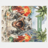 Einzigartiger Tyrannosaurus Blanket Personalisiert Fleecedecke (Vorderseite (Horizontal))