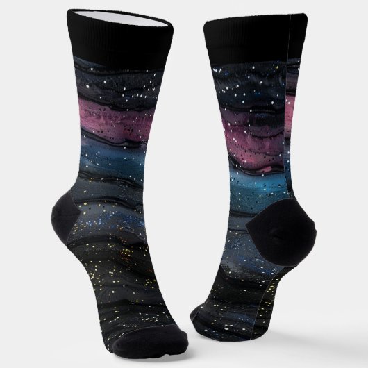 Einzigartiger und farbenfroher schwarzer Hintergru Socken (Gewinkelt)