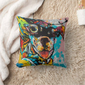 Einzigartiger und farbenfroher Super Dog Graffiti- Kissen (Decke)