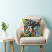 Einzigartiger und farbenfroher Super Dog Graffiti- Kissen (Stuhl )