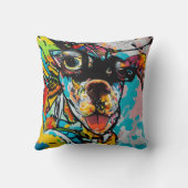 Einzigartiger und farbenfroher Super Dog Graffiti- Kissen (Rückseite)