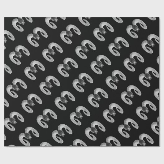 einzigartiger und handgefertigter Ziegenschädel Geschenkpapier (Flach)