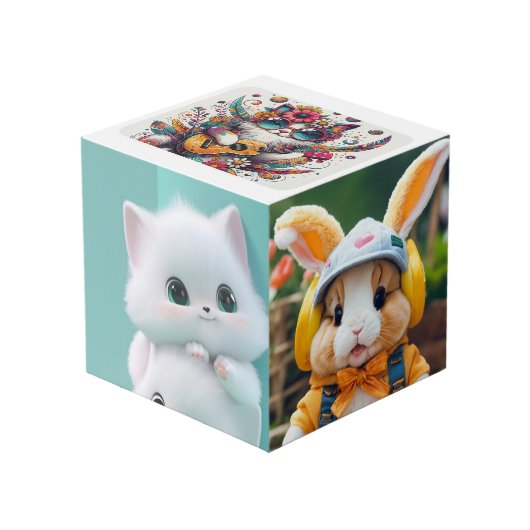 einzigartiger und unvergesslicher Sake mit Foto Würfel (Vorderseite Schrägansicht)