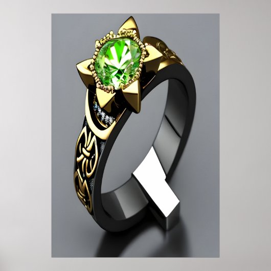 Einzigartiger Uransteinring | AI Art Poster (Vorne)