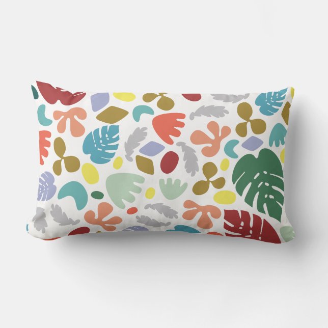 Einzigartiger urbaner Trendy Red Green Orange Lendenkissen (Vorderseite)