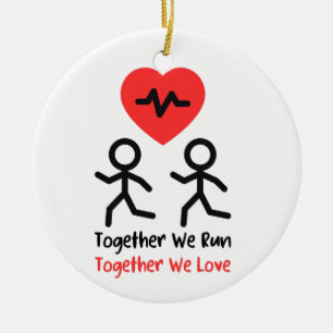 Einzigartiger Valentinstag-Sake, Runner Valentine Keramik Ornament