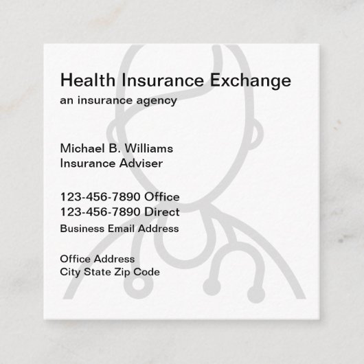 Einzigartiger Versicherungs-Agent Quadratische Visitenkarte (Vorderseite)