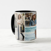 Einzigartiger Vier-Bilder-Layout-Personalisierter  Tasse (Vorderseite Links)