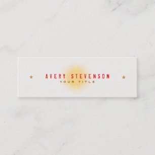 Einzigartiger Vintage Retro-Stern-Typografie Mini Visitenkarte