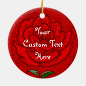 Einzigartiger Vintager Blumenweihnachtsmann Keramik Ornament (Hinten)