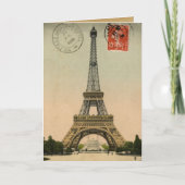 Einzigartiger Vintager Eiffelturm Paris Frankreich Dankeskarte (Vorderseite)