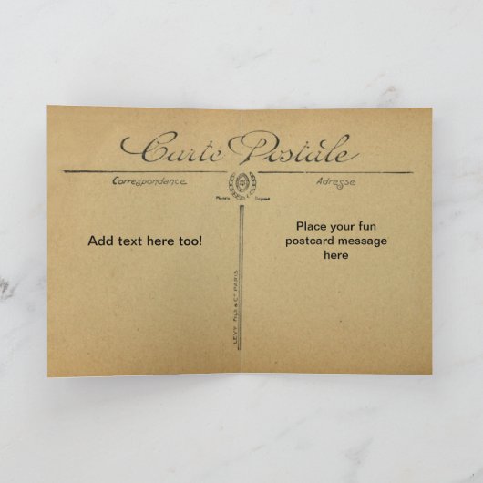 Einzigartiger Vintager Eiffelturm Paris Frankreich Dankeskarte (Innenseite)