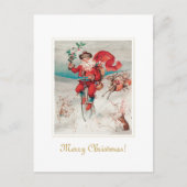 Einzigartiger Vintager Santa on Bicycle Postkarte (Vorderseite)