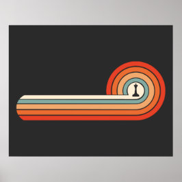 Einzigartiger Vintager Schach-Piece King Sunset Poster