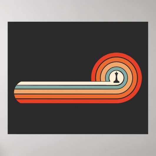 Einzigartiger Vintager Schach-Piece King Sunset Poster (Vorne)