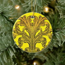Einzigartiger Vintager Swirl Ombre Gold Keramikornament