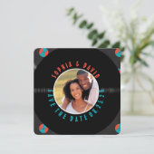 EINZIGARTIGER VINYL-SCHALLPLATTEN-FOTO-QR-CODE SAV SAVE THE DATE (Stehend Vorderseite)