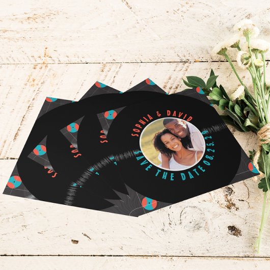 EINZIGARTIGER VINYL-SCHALLPLATTEN-FOTO-QR-CODE SAV SAVE THE DATE