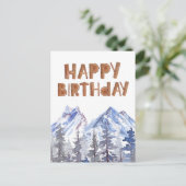 Einzigartiger Wald Winterwald "Happy Birthday" Postkarte (Stehend Vorderseite)
