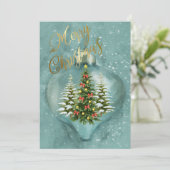 Einzigartiger Weihnachtsbaum - Schnee Feiertagskarte (Stehend Vorderseite)
