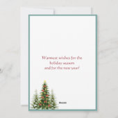 Einzigartiger Weihnachtsbaum - Schnee Feiertagskarte (Rückseite)