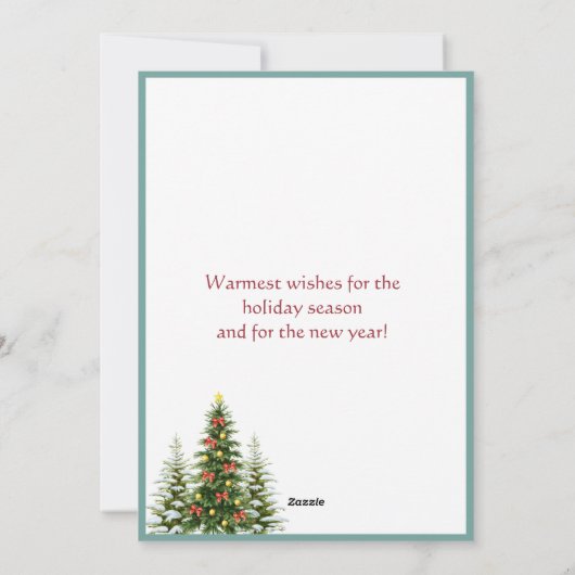 Einzigartiger Weihnachtsbaum - Schnee Feiertagskarte (Rückseite)