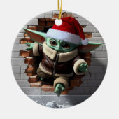 Einzigartiger Weihnachtself Keramik Ornament (Vorne)