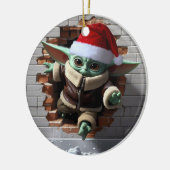 Einzigartiger Weihnachtself Keramik Ornament (Links)