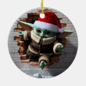 Einzigartiger Weihnachtself Keramik Ornament (Hinten)