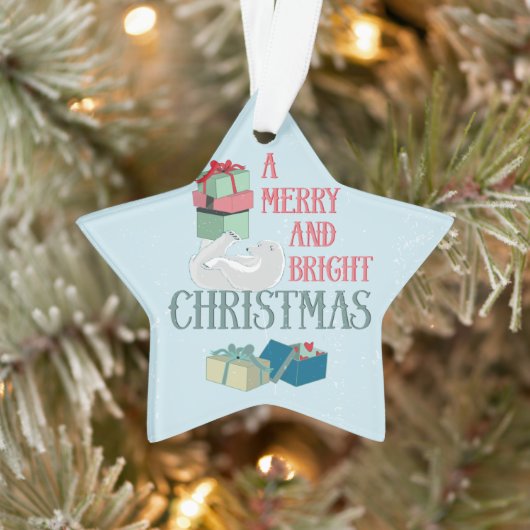 Einzigartiger Weihnachtsgruß mit Polar Bär Ornament (Baum)