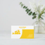 Einzigartiger weißer und gelber KonstruktionsBulld Visitenkarte (Stehend Vorderseite)