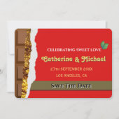 Einzigartiger Whimsical Brown Chocolate Funny Save The Date (Vorderseite)