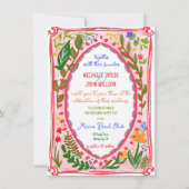 Einzigartiger Whimsical Floral Quirky Doodle Hand Einladung (Vorderseite)