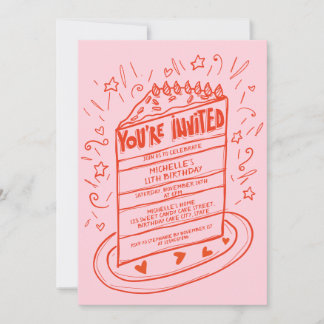 Einzigartiger Whimsical Fun Hand gezeichnet Geburt Einladung