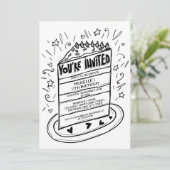 Einzigartiger Whimsical Fun Hand gezeichnet Geburt Einladung (Stehend Vorderseite)