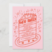 Einzigartiger Whimsical Fun Hand gezeichnet Geburt Einladung (Vorderseite)