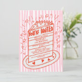 Einzigartiger Whimsical Hand Drawn Doodle Geburtst Einladung (Stehend Vorderseite)